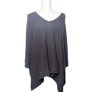 Theory Womens Vtg Cashmere Ribbed Poncho Shawl Wrap Brown  SZ S